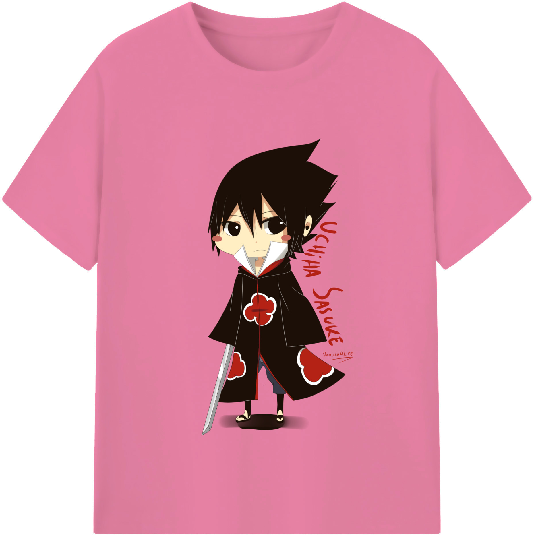 （画像用） NARUTO -ナルト- うちは サスケ Uchiha Sasuke 綿100％半袖Tシャツ（フロントプリント）
